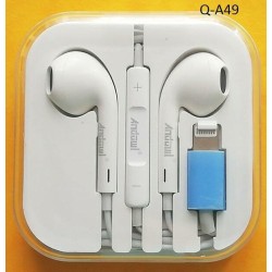 Andowl Q-A49 In-ear Handsfree με Βύσμα Lightning Λευκό
