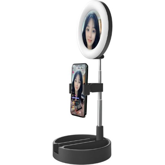 Ring Light Mini G3 16cm 3500-6000K με Επιτραπέζια Βάση Στήριξης και Βάση για Κινητό Black