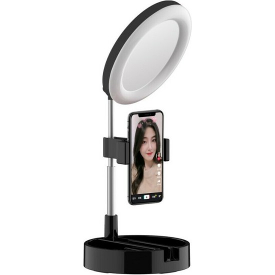Ring Light Mini G3 16cm 3500-6000K με Επιτραπέζια Βάση Στήριξης και Βάση για Κινητό Black