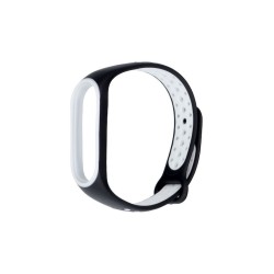 Λουράκι Sport Σιλικόνης με Pin Μαύρο / Λευκό για Xiaomi Mi Band 7 