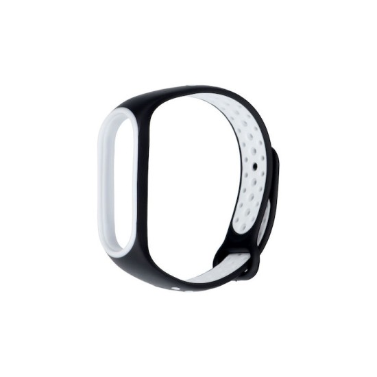 Λουράκι Sport Σιλικόνης με Pin Μαύρο / Λευκό για Xiaomi Mi Band 7