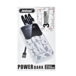 Andowl Q-CD902 Power Bank 30000mAh Λευκό