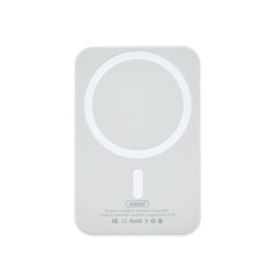 Andowl Q-MG6002 MagSafe Power Bank 4000mAh με Θύρα USB-C Λευκό