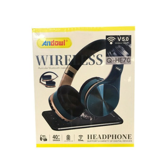 Andowl Q-HE70 Ασύρματα Bluetooth On Ear Ακουστικά Μαύρα