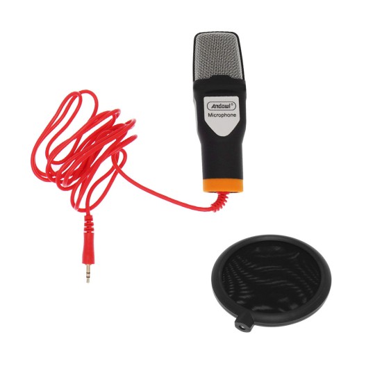 Andowl Εξωτερική Επαγγελματική Κάρτα Ήχου Q-MIC580 Andowl Συνδεσιμότητα 3.5mm / USB Microphone Soundcard Set