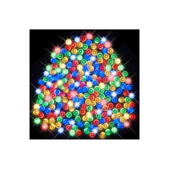 100 Χριστουγεννιάτικα Λαμπάκια LED Πολύχρωμα 8μ Ηλιακά σε Σειρά