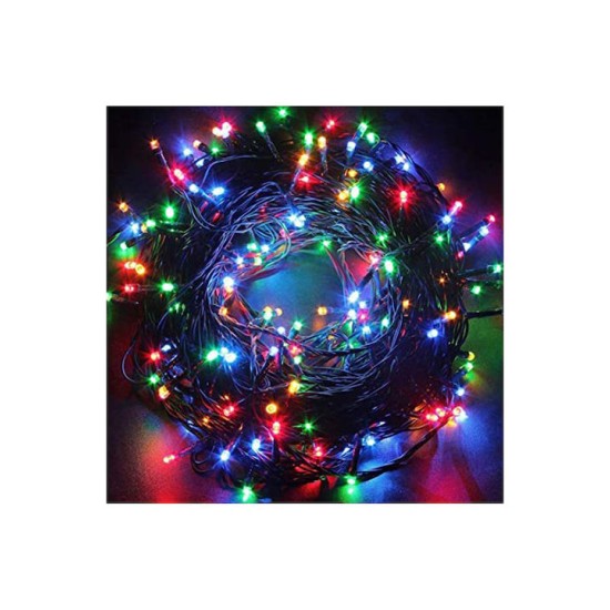 300 LED Χριστουγεννιάτικα Λαμπάκια 28μ Πολύχρωμα με πρόγραμμα σε διάφανο καλώδιο