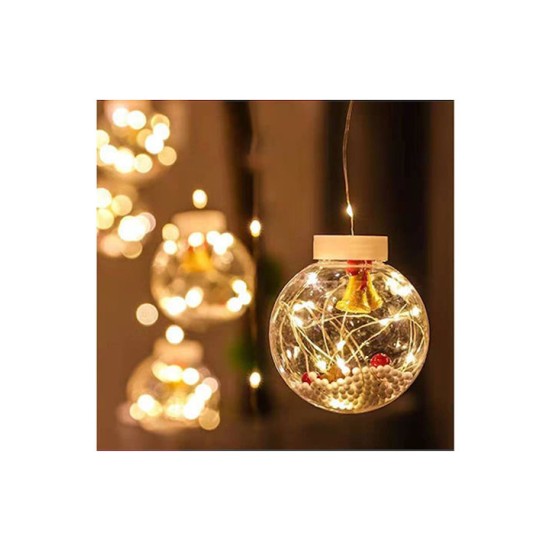 Χριστουγεννιάτικη Κουρτίνα Με Σχέδιο Καμπάνες (RGB Και Λευκό Φώς) 3m