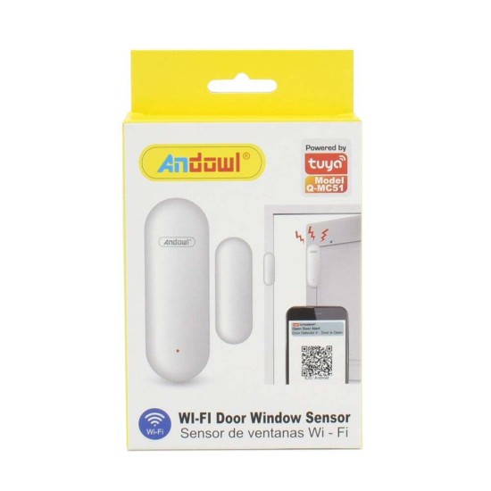 Andowl WiFi Αισθητήρας Πόρτας/Παραθύρου Μπαταρίας σε Λευκό Χρώμα Q-MC51 Andowl WiFi Αισθητήρας Πόρτας/Παραθύρου Μπαταρίας σε Λευκό Χρώμα Q-MC51
