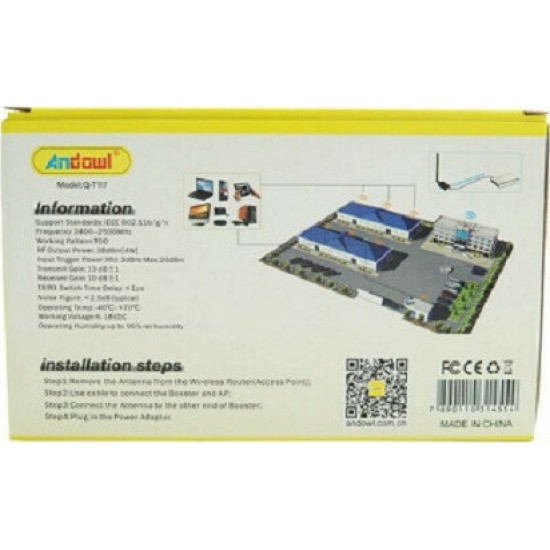 Andowl Ενισχυτης Σηματος WiFi 2.4ghz Ενίσχυση Κεραίας WiFi 2.4ghz AN-Q-T117 AN-Q-T117
