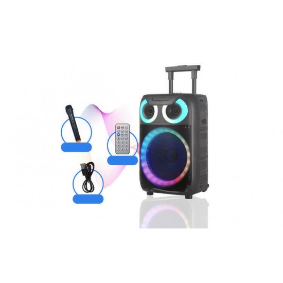 Andowl Σύστημα Karaoke με Ενσύρματo Μικρόφωνo YX8000 σε Μαύρο Χρώμα