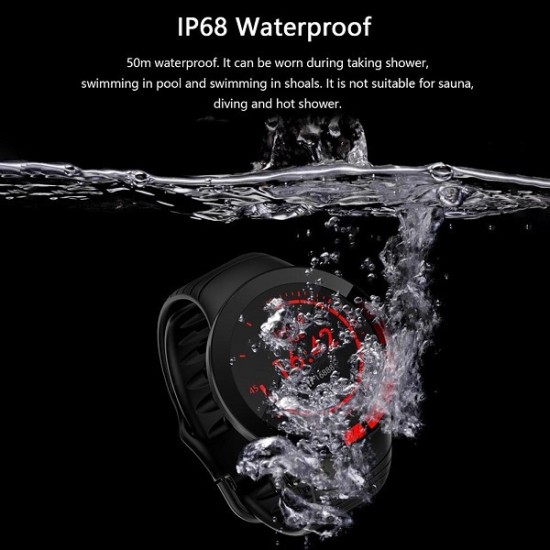 E3 Αδιάβροχο Smartwatch με Παλμογράφο (Μαύρο)