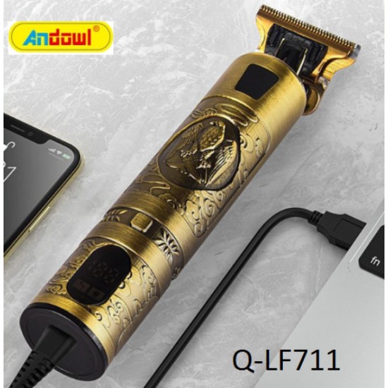 Andowl Επαναφορτιζόμενη Κουρευτική Μηχανή Χρυσή Q-LF711