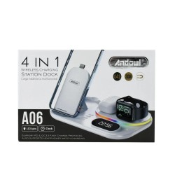 Andowl Ασύρματος Φορτιστής (Qi Pad) 30W Power Delivery / Quick Charge 3.0 Λευκός (A06)