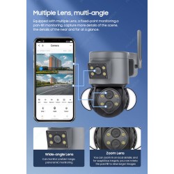 Andowl IP Κάμερα Παρακολούθησης Wi-Fi 4K Αδιάβροχη με Αμφίδρομη Επικοινωνία σε Μαύρο Χρώμα Q-SX921
