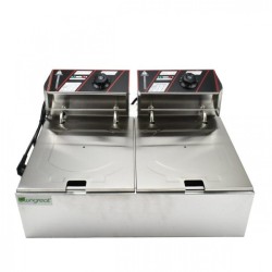 Ηλεκτρική Φριτέζα Διπλή 5kW Χωρητικότητας 2x6lt 56x45.5x29cm