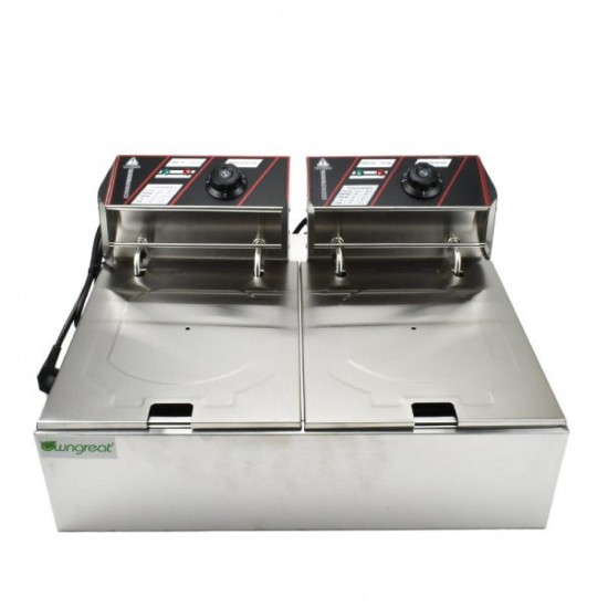 Ηλεκτρική Φριτέζα Διπλή 5kW Χωρητικότητας 2x6lt 56x45.5x29cm