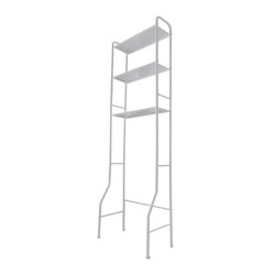 Laundry Rack Stainless Steel Επιδαπέδια Ραφιέρα Μπάνιου Μεταλλική με 3 Ράφια 68x25x160cm White