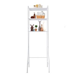 Laundry Rack Stainless Steel Επιδαπέδια Ραφιέρα Μπάνιου Μεταλλική με 3 Ράφια 68x25x160cm White