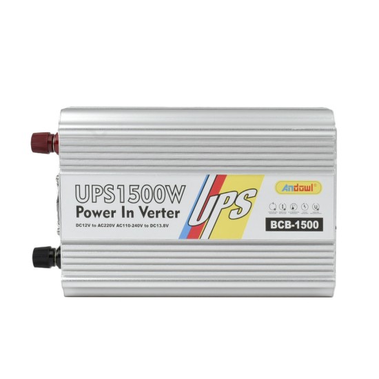 Andowl Inverter Αυτοκινήτου Τροποποιημένου Ημιτόνου 1500W για Μετατροπή 12V DC σε 220V AC Andowl Inverter Αυτοκινήτου Τροποποιημένου Ημιτόνου 1500W για Μετατροπή 12V DC σε 220V AC