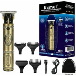 Kemei ΚΜ-700H Επαναφορτιζόμενη Κουρευτική Μηχανή Χρυσή