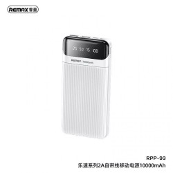 Remax RPP-93 Power Bank 10000mAh με 2 Θύρες USB-A Λευκό