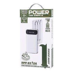 Remax RPP-93 Power Bank 10000mAh με 2 Θύρες USB-A Λευκό