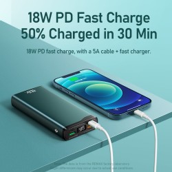 Remax RPP-129 Power Bank 20000mAh 22.5W με 2 Θύρες USB-A Πράσινο