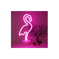 Διακοσμητικό Φωτιστικό Φλαμίνγκο Neon Μπαταρίας σε Ροζ Χρώμα