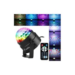 YB-689 Διακοσμητικό Φωτιστικό με Φωτισμό RGB Party Light LED σε Μαύρο Χρώμα