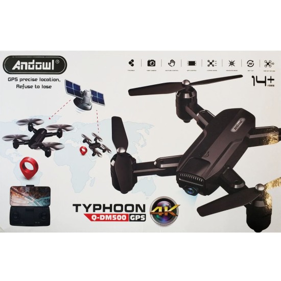 Andowl Typhoon Drone με Κάμερα 1080p και Χειριστήριο, Συμβατό με Smartphone