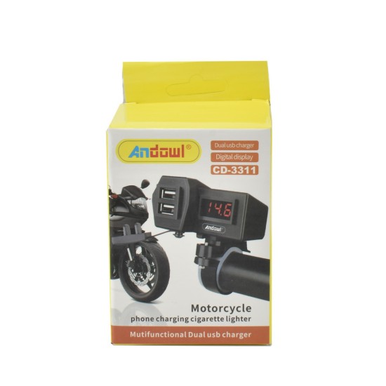 Andowl Φορτιστής Usb & Βολτόμετρο Andowl Φορτιστής Usb & Βολτόμετρο