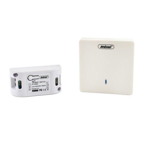 Andowl Smart Ενδιάμεσος Διακόπτης Wi-Fi σε Λευκό Χρώμα