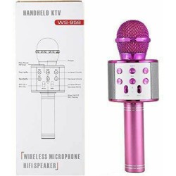 WSTER Ασύρματο Μικρόφωνο Karaoke WS-858 σε Ροζ Χρώμα