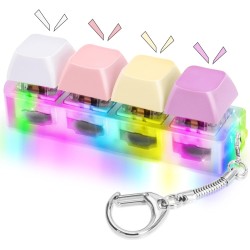 Keyboard Button Design Fidget Stress Relief Keychain with LED Light 4 buttons