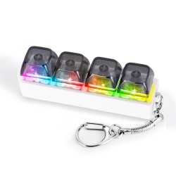 Keyboard Button Design Fidget Stress Relief Keychain with LED Light 4 buttons Black