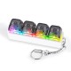 Keyboard Button Design Fidget Stress Relief Keychain with LED Light 4 buttons Black