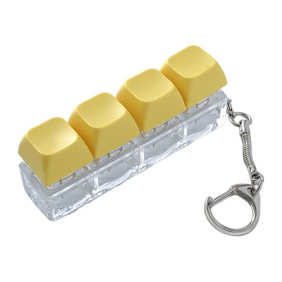 Keyboard Button Design Fidget Stress Relief Keychain with LED Light 4 buttons Κίτρινο