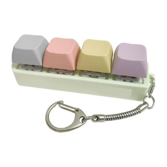 Keyboard Button Design Fidget Stress Relief Keychain with LED Light 4 buttons Πολύχρωμο