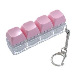 Keyboard Button Design Fidget Stress Relief Keychain with LED Light 4 buttons Ροζ
