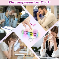 Keyboard Button Design Fidget Stress Relief Keychain with LED Light 4 buttons- 2 τμχ