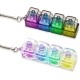 Keyboard Button Design Fidget Stress Relief Keychain with LED Light 4 pieces transparent