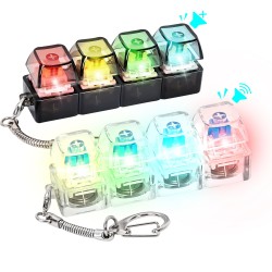 Keyboard Button Design Fidget Stress Relief Keychain with LED Light 4 buttons- 2 τμχ