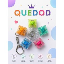 Keyboard Button Design Fidget Spinner Stress Relief Keychain with LED Light 5 buttons
