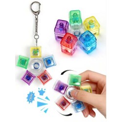 Keyboard Button Design Fidget Spinner Stress Relief Keychain with LED Light 5 buttons - 2 τμχ