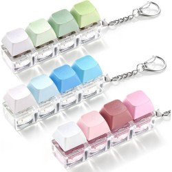 Keyboard Button Design Fidget Stress Relief Keychain with LED Light 4 buttons- 3 τμχ