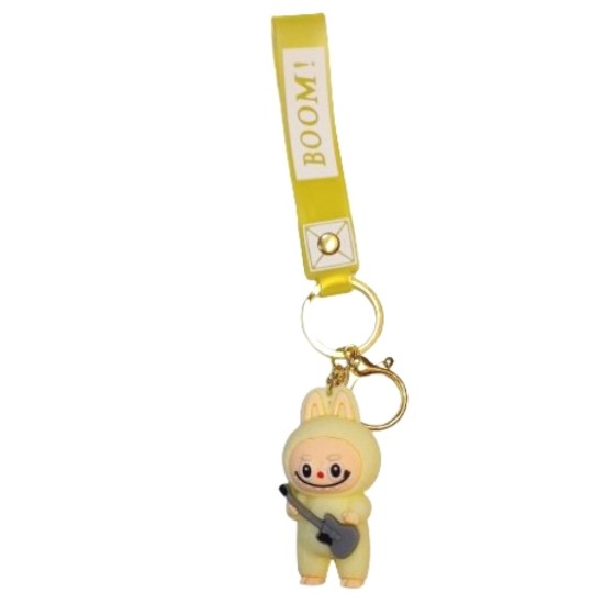 3D Μπρελόκ Σιλικόνης Labubu Have a seat - 7 εκ. Yellow