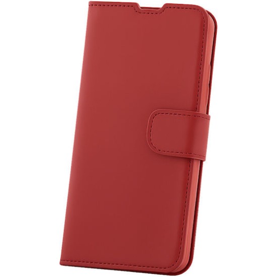 Θήκη πορτοφόλι & stand με υποδοχές καρτών και μαγνητικό κούμπωμα από δέρμα TPU για Samsung Galaxy S25 Ultra Κόκκινο