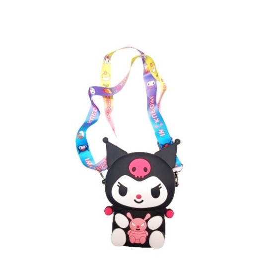 Τσαντάκι ώμου σιλικόνης Κuromi 13 Χ 20 εκ. Μαύρο