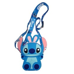 3D Τσαντάκι σιλικόνης Stitch blue με λουράκι 16 x 12,5 εκ